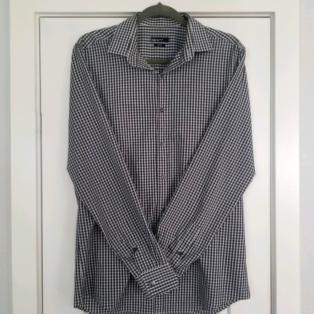 Black & White Checkered Men's Slim Fit Shirt
